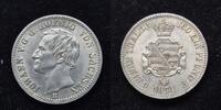  1860 Sachsen 1/6 Taler Johann vz-pr&auml;gefrisch 60.11 &pound;  +  6.87 &pound; shipping