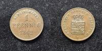  1862 Sachsen - Meiningen 1 Pfennig Vz 12.88 &pound;  +  6.27 &pound; shipping
