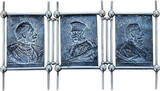 Kaiserreich Patriotika o. J. Dreiteiliger Metallrahmen mit 3 einseitigen Plaketten (Lauer) 3-Kaiserjahr VF-EF