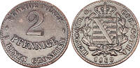 Sachsen-Coburg-Gotha 2 Pfennige Ernst II. (1844 - 1893), zaponiert -