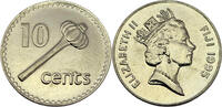 Fidschi Inseln 1 10 Cents 1995 Elisabeth II. (1952 - 2022) vz-st 1.73 £  +  8.24 £ shipping