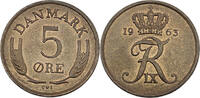 Dänemark 5 Öre 1963 König Frederick IX (1947 - 1972) ss-vz 1.73 £  +  8.24 £ shipping