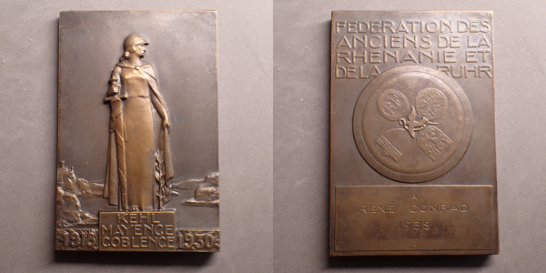 V REPUBLIC Médaille, Fédération Des Anciens De La Rhénanie Et De Ruhr Sup,fme 870443,a