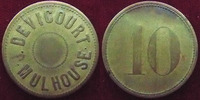 Mulhouse 10 pfennig Mulhouse, Devicourt jeton de 10 pfennig, 24 mm, Marchand.250.1 TB à TTB -