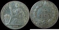 Indochine 10 centimes Indochine Française, 10 centimes 1916 A, LEC.154 TTB+ -