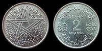Maroc 2 francs Maroc, Morocco, Empire Chérifien, 2 francs 1370 AH 1951, LEC.236 FDC -