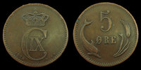Danemark, Denmark Danemark, Denmark, 5 ores 1875 CS Christian IX, KM.794.1 TB+ -