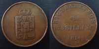 Danemark, Denmark 16 skilling DANEMARK, DENMARK, Frederik IV 16 skilling 1814, KM tn 3 TB+ coups -