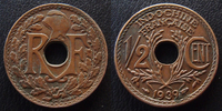 Indochine 1/2 centime Indochine Française, 1/2 centime 1939, LEC.31 SUPERBE -