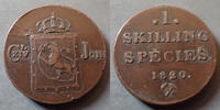 Norvege, Norway, Norge 1 skilling NORVEGE, NORGE, NORWAY, Carl XIV Johan, 1 skilling species 1820, KM.266 TTB -
