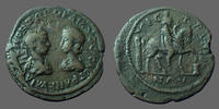 Moesie inferieur, Moesia AE GORDIANUS III, TRANQUILLINA, GORDIEN III et TRANQUILLINE, AE 28mm, cavalier à droite, 12,45 grms, BMC.20 TTB -