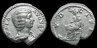 Roman Empire denarius IULIA DOMNA, JULIA DOMNA, denarius Rome en 211, PUDICITIA assise à gauche, 18mm, 3,41 grms, RIC 576 TTB+ -