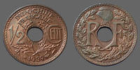 Indochine 1/2 Cent Indochina, Indochine Française, 1/2 Centième, 1/2 Cent 1939, LEC.INDO 31 SUP -