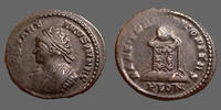 Roman Empire follis ou nummus CONSTANTINUS II, CONSTANTIN II, follis ou nummus Londres (London) en 317-340, buste radié, Beata Tranqlitas, 3,05 grms, RIC 284 -