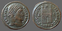 Roman Empire follis ou nummus CONSTANTINUS I, CONSTANTIN I, follis ou nummus Antioch en 325-326, PROVIDENTIAE AVGG avec AE dans le champ !, 20mm, 3,37 grms, R -