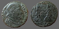 Roman Empire maiorina MAGNENTIUS, MAGNENCE, imitation d'une maiorina de Trèves (trier, Treveri), deux victoires tenant un bouclier, 21mm, 2,94 grms, -