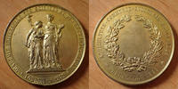 Belgique, Belgie, Belgien bronze Belgique, Belgie, Belgien, médaille en bronze doré de 71mm, Academie Universelle 1849, Bruxelles 1888, 146,49 grms, coups sur tr -
