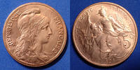 France 5 Centimes 5 Centimes Daniel Dupuis 1898, Gad.165 traces de néttoyage sinon SPL -