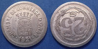 Algerie, Algeria 25 centimes ORAN, Algérie, algéria, variété du 25 centimes 1921, le coin du revers à été regarvé sur un coin d'avers !, Lec.317 Variante TTB -