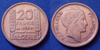 Algerie, Algeria 20 francs Algérie, 20 francs Turin 1956, LEC.49 petites tâches sinon SUP à SPL -