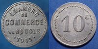 Algerie, Algeria 10 centimes Algérie, chambre de commerce de Bougie, 10 centimes 1915 aluminium, LEC.238 TTB -