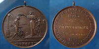 Haut Rhin medaille Haut Rhin, Ober Elsass, 1892, course cycliste 100 km, 7ème place, medaille, 42mm, SUP -