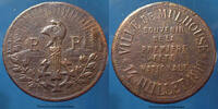 Mulhouse Jeton Mulhouse, Alsace, Mulhausen im Elsass, Jeton, Médaille, souvenir de la 1ère fête Nationale, 1919, 30mm, TB à TTB -