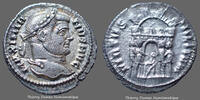 Roman Empire Maximianus Herculius, Maximien Hercule, argentéus Siscia en 294, VIRTUS MILTUM, RIC 32b, 18mm, 2,53g, SUP/TTB+ - silver -