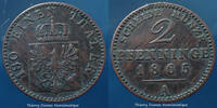 Brandenburg Preussen 2 pfennig Brandenburg Preussen 2 pfennig 1865 A J.51 TTB+ -