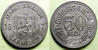 Allemagne, Deutschland, Garnisch 50 pfennig Allemagne, GARNISCH, 50 pfennig 1917, Funck.152.3A Corrosion sinon TTB+ R! -