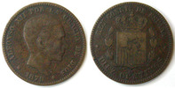Espagne, Spain 10 centimos Espagne, SPAIN, 10 centimos 1879, ALFONSO XII, KM.675 TB+ -