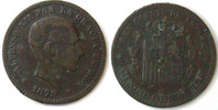Espagne, Spain 5 centimos Espagne, SPAIN, 5 centimos 1879, ALPHONSO XII, KM.674 TTB -
