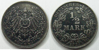 Allemagne, Deutschland, Empire, Kaisereich 1/2 mark Allemagne, Deutschland, Germany, Empire, 1/2 mark 1917 G, J.16 TTB à SUPERBE -