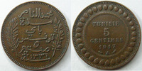 Tunisie 5 centimes TUNISIE, 5 centimes 1917 A, LEC.81 petit coup sur tranche sinon TTB+ -