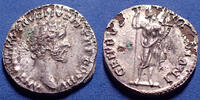 Roman Empire denier ANTONINUS PIUS, ANTONININ Le pieux, denier Rome en 140-144, Genius Pop Romani, RIC 70, 18mm, 2,37g, Fourré sinon TTB+ -