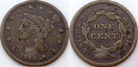 United States of America / USA 1 Cent Large Cent - Braided Hair- One Cent -