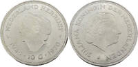 Niederlande 10 Gulden 1970 Königin Juliana EF / BU, winz.RF