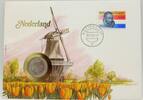 Niederlande 1 Gulde 1980 Abbildung einer Windmühle in einem Tulpenfeld - Numisbrief Proof (PP)
