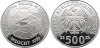 Polen 500 Zloty Fussball WM 1990 in Italien -
