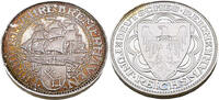Bundesrepublik Deutschland / BRD 5 Reichsmark Nachprägung 5 Reichsmark 1927, 100. Jähriges Bestehen des Bremerhaven,Originagr. -