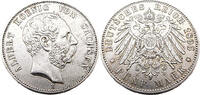 Kaiserreich Sachsen 5 Mark Albert König von Sachsen,J.125 -