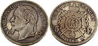 5 Francs 1868 A Frankreich Napoleon III, 5 Francs ,1868 gutes SS, Patina