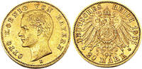 Kaiserreich Bayern 20 Mark Otto könig von Bayern,J.200, 1905 D -