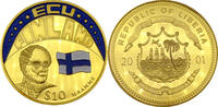 Liberia 10 Dollars ECU - Finland - J. L. Runeberg - Hymne - Maamme - $ 10 - Republic of Liberia -