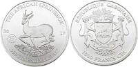 Gabun 1000 Francs Silbeunze,Afrikanischer Springbock -