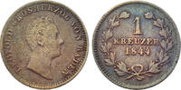 Baden 1 Kreuzer 1844 Carl Leopold Friedrich 1830 - 1852 s-ss, korr. 5.20 £  +  7.37 £ shipping