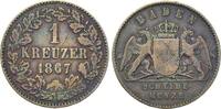 Baden 1 Kreuzer 1867 Friedrich I. 1852 - 1907 ss 4.33 £  +  7.37 £ shipping