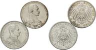Preussen, 3 Mark 1913 A u. 3 Mark 1914 A, Wilhelm II., 1888-1918, -