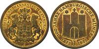 Hamburg, Kupfer-Medaille 100 Jahre Hamburgische Münze 1875-1975, EF