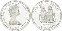 Belize, 25 Dollars 25-jähriges Thronjubiläum Elisabeth II., -